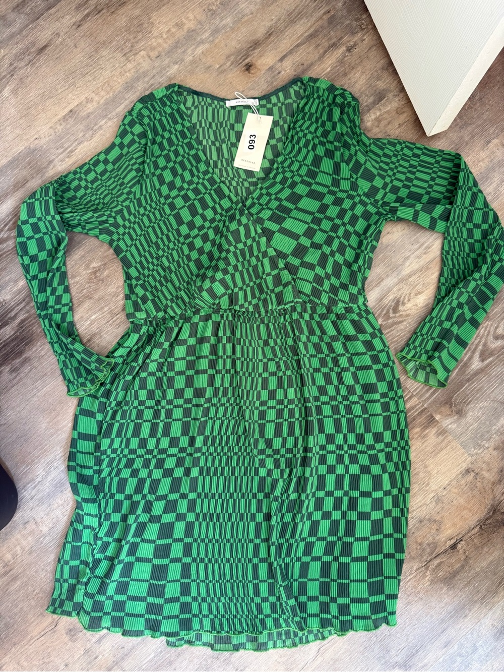Reserved Green and Black Checkered Wrap Dress